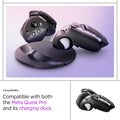 ACS06030 - Meta Quest Pro Controller Silicone Fit in black showing the compatibility. Compatible with both the Meta Quest Pro and its charging dock