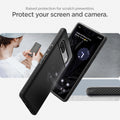 ACS05815 - Pixel 7a Case Liquid Air in matte black raised protection for scratch prevention. Protect your screen and camera.