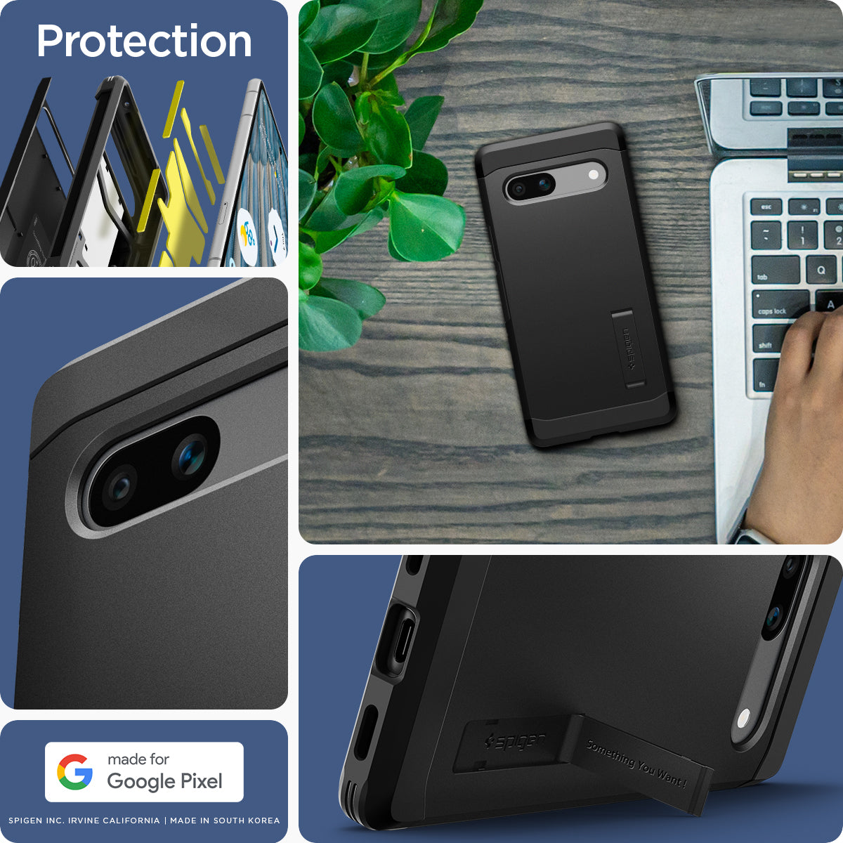 ACS05819 - Pixel 7a Case Tough Armor in black made for google.