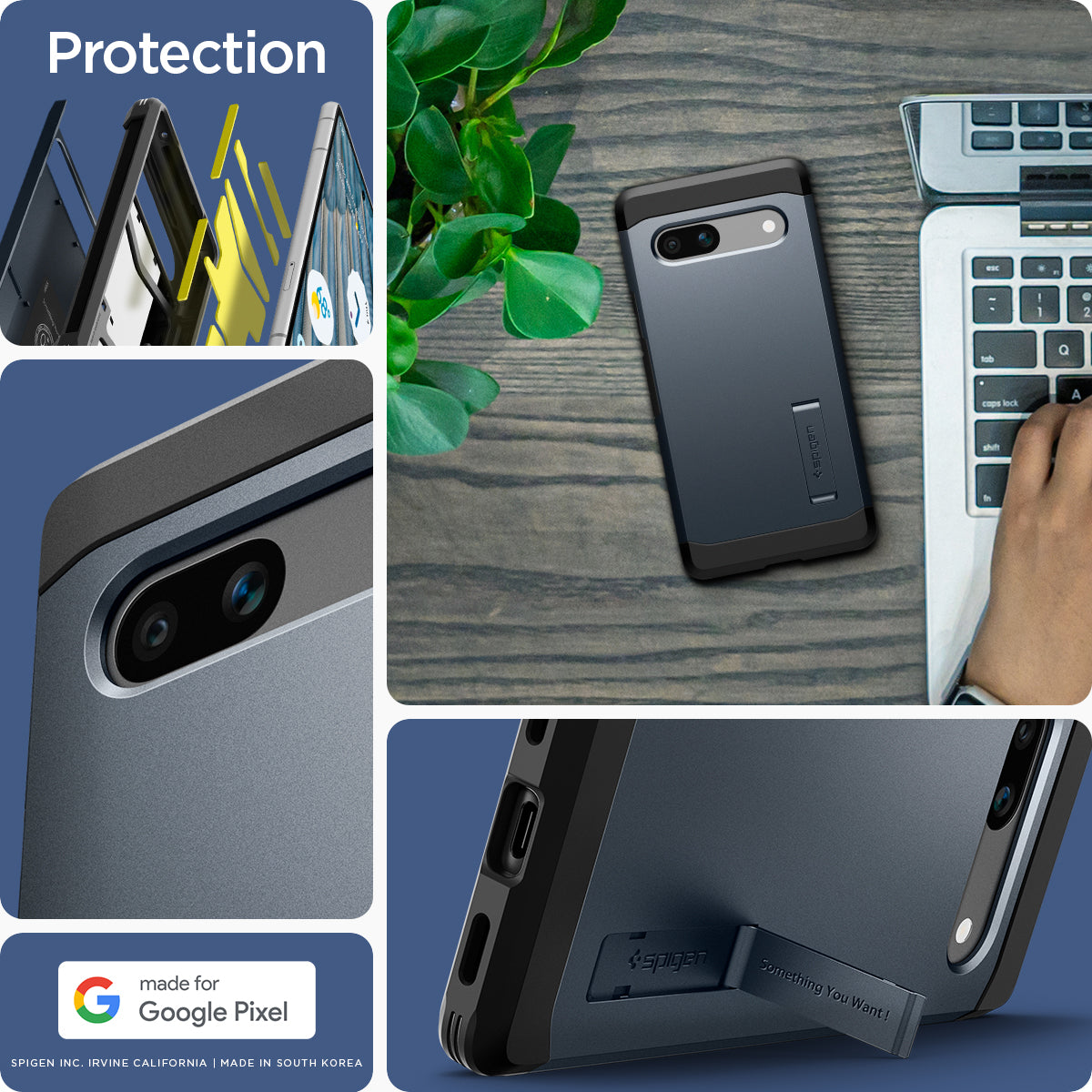ACS05820 - Pixel 7a Case Tough Armor in metal slate made for google.