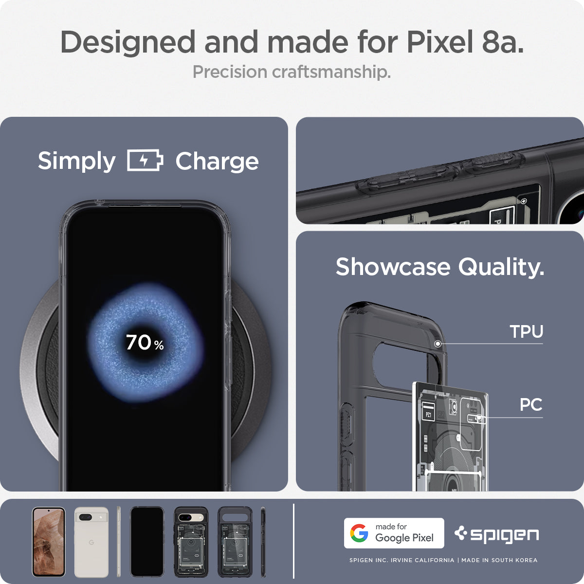 ACS07261 - Pixel 8a Case Ultra Hybrid Zero One in Zero One precision craftsmanship. Designed and made for Pixel 8a