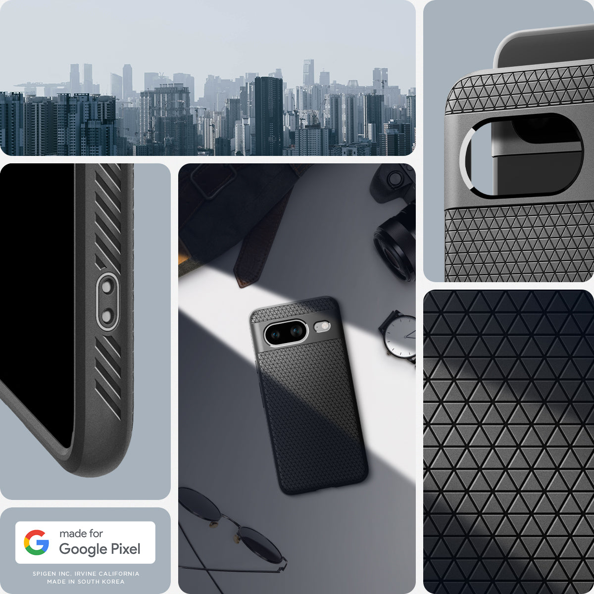 ACS06274 - Pixel 8 Case Liquid Air in Matte Black made for google.