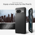 ACS06274 - Pixel 8 Case Liquid Air in Matte Black fluid modern design. Equip a bold style for the pixel 8.