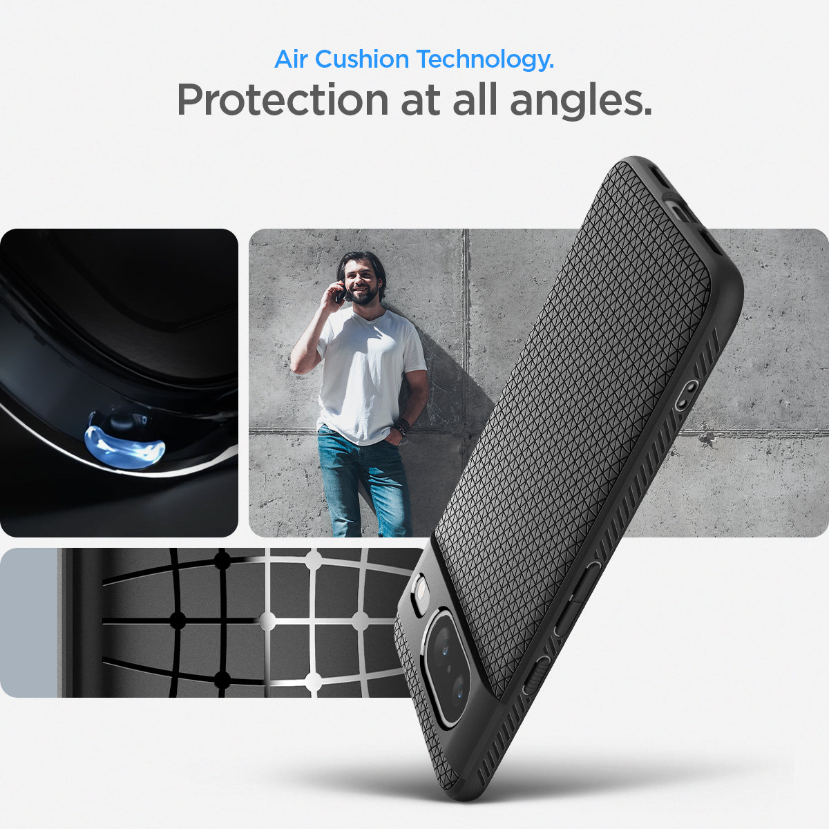 ACS06274 - Pixel 8 Case Liquid Air in Matte Black aircushion technology. protection at all angles.