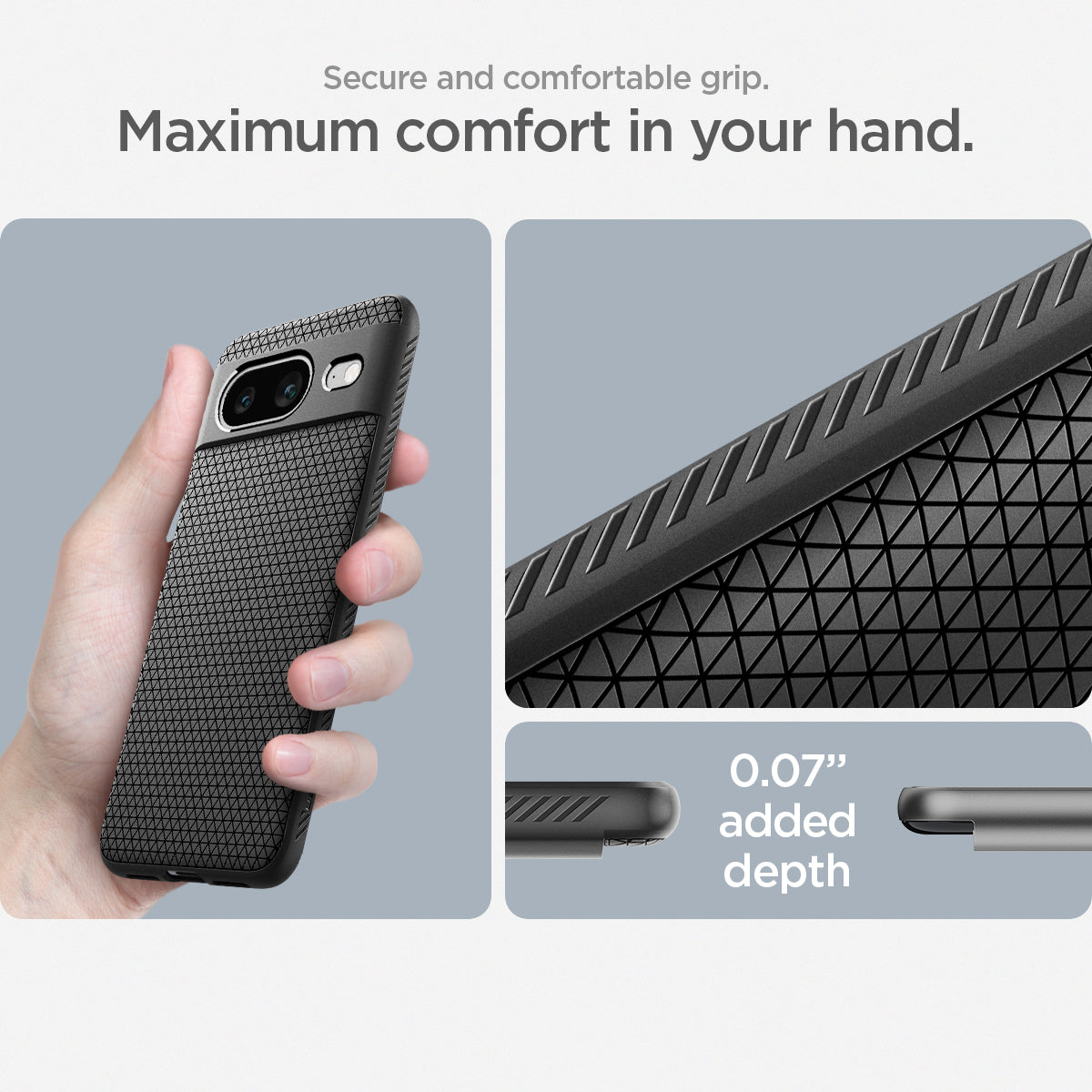 ACS06274 - Pixel 8 Case Liquid Air in Matte Black secure and comfortable grip. Maximum comfort in your hand.