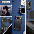ACS06277 - Pixel 8 Case Rugged Armor in matte black made for google pixel.