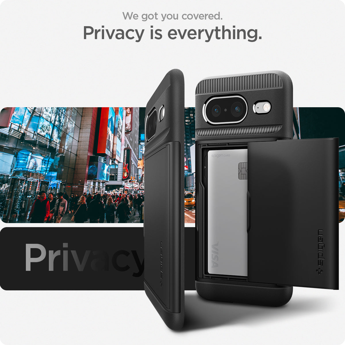 ACS06286 - Pixel 8 Case Slim Armor CS in black we got you covered. Privacy is everything.