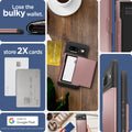 ACS06287 - Pixel 8 Case Slim Armor CS in rose gold lose bulky wallet. store 2X cards.