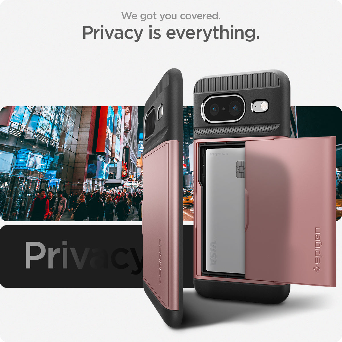 ACS06287 - Pixel 8 Case Slim Armor CS in rose gold we got you covered. Privacy is everything.