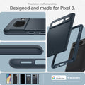 ACS06289 - Pixel 8 Case Thin Fit in metal slate precision craftsmanship designed and made for pixel 8.
