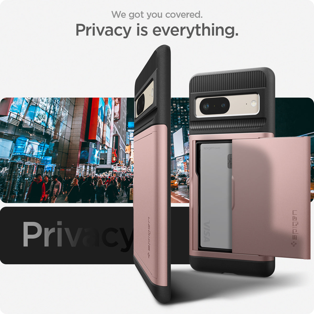 ACS04705 - Pixel 7 Case Slim Armor CS in rose gold we got you covered. Privacy is everything.
