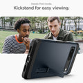 ACS04702 - Pixel 7 Case Tough Armor in metal slate showing the Hands-free mode. Kickstand for easy viewing