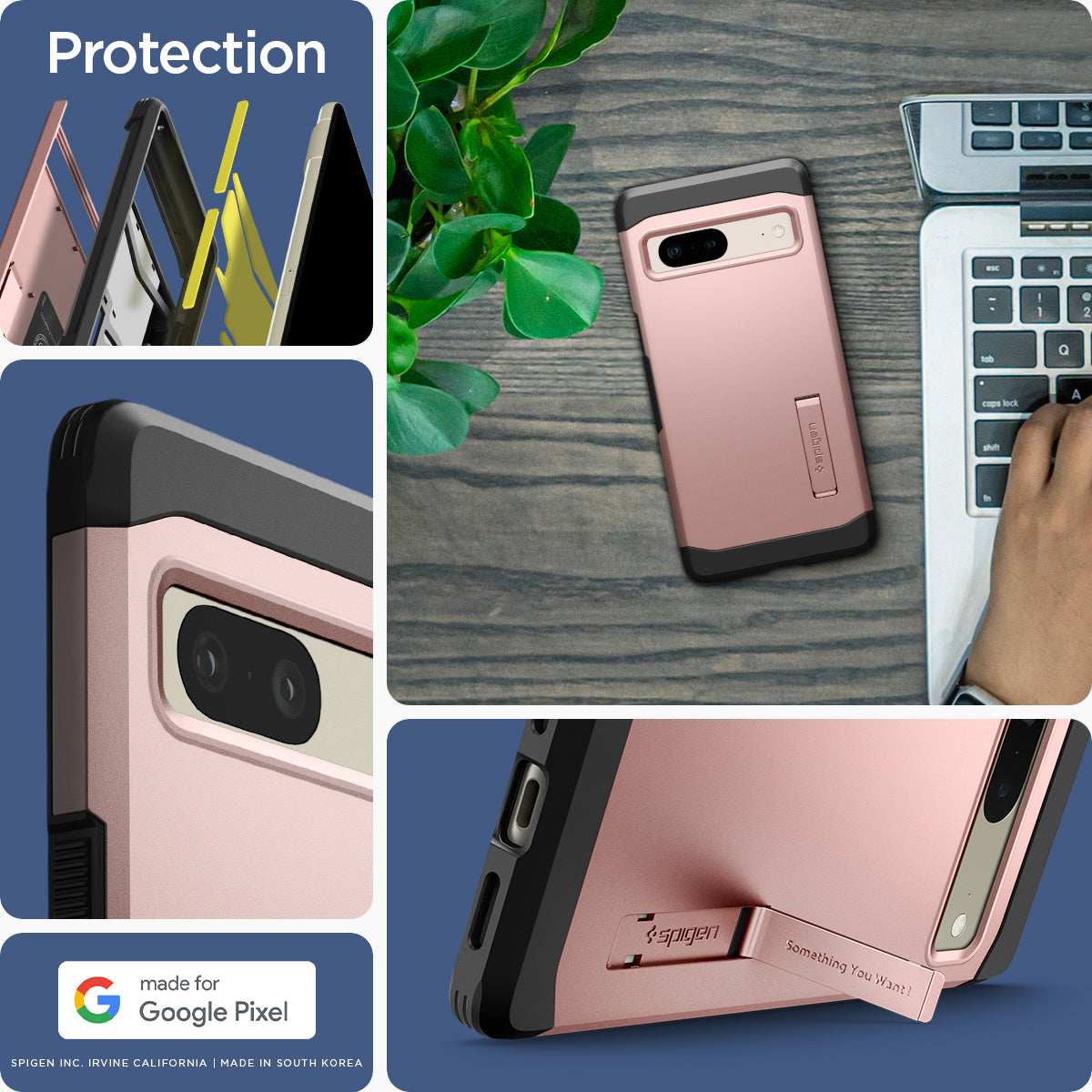 ACS04703 - Pixel 7 Case Tough Armor in rose made for google.