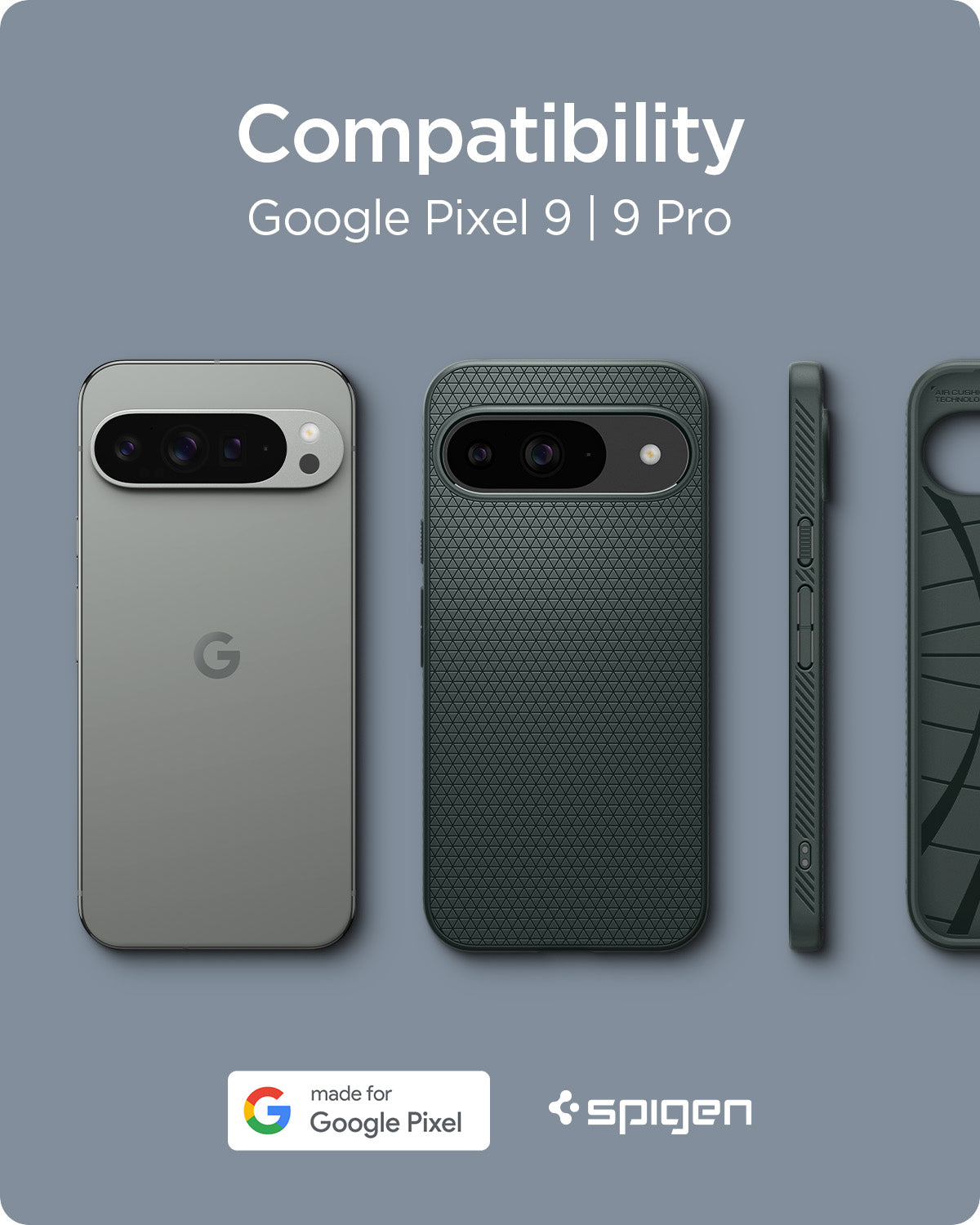 ACS07683 - Pixel 9 Pro Case Liquid Air in Abyss Green compatible with Google Pixel 9 and Pixel 9 Pro.