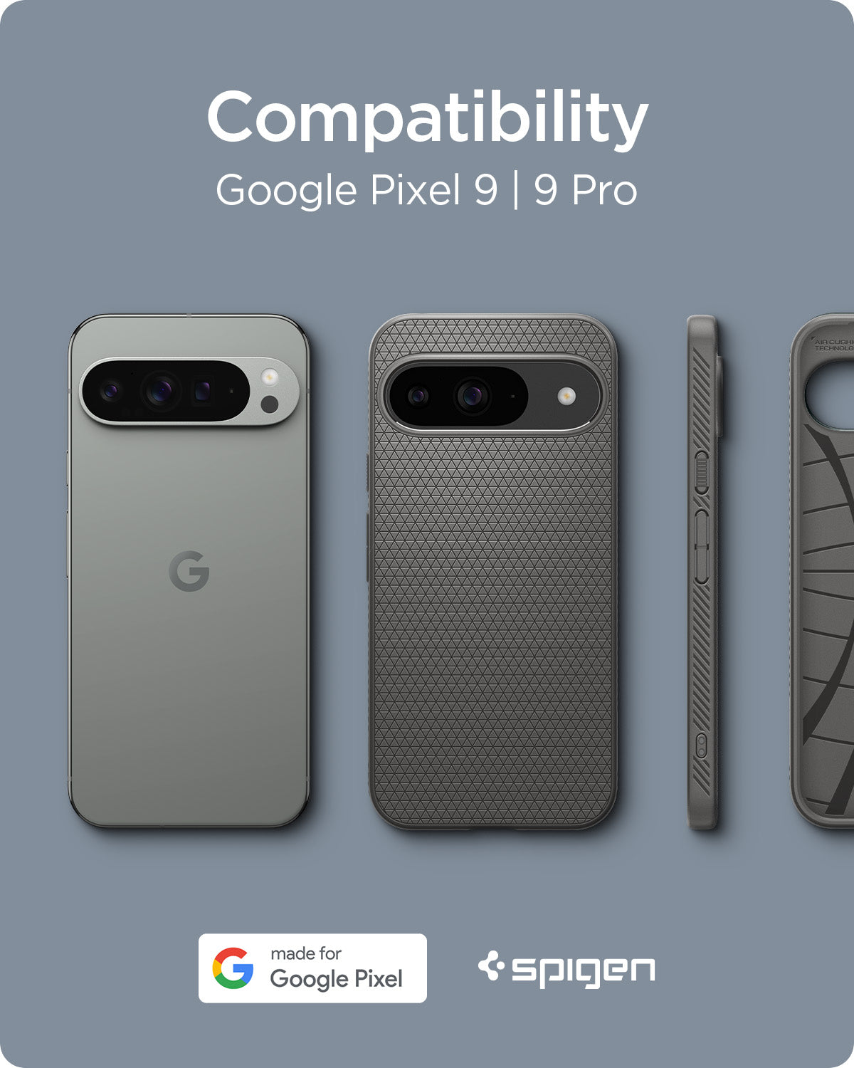 ACS07684 - Pixel 9 Pro Case Liquid Air in Marble Gray compatible with Google Pixel 9 and Pixel 9 Pro.