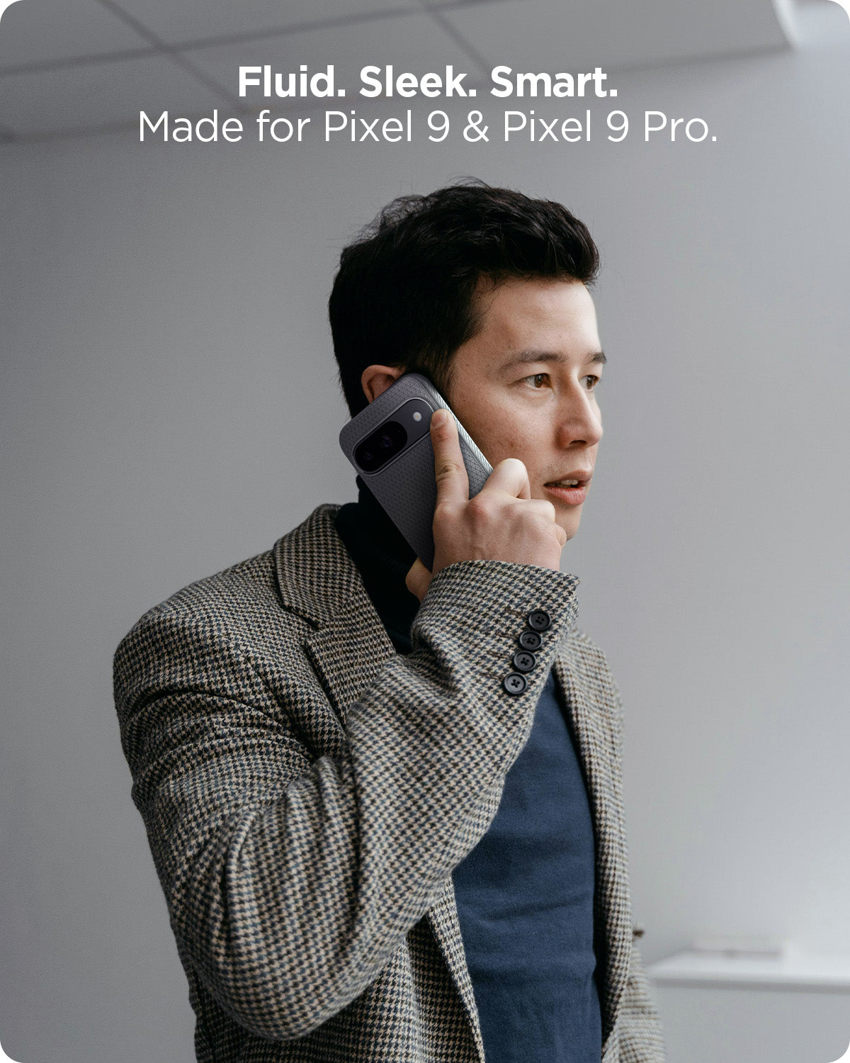 ACS07684 - Pixel 9 Pro Case Liquid Air in Marble Gray fluid, sleek, smart made for Pixel 9 and Pixel 9 Pro.