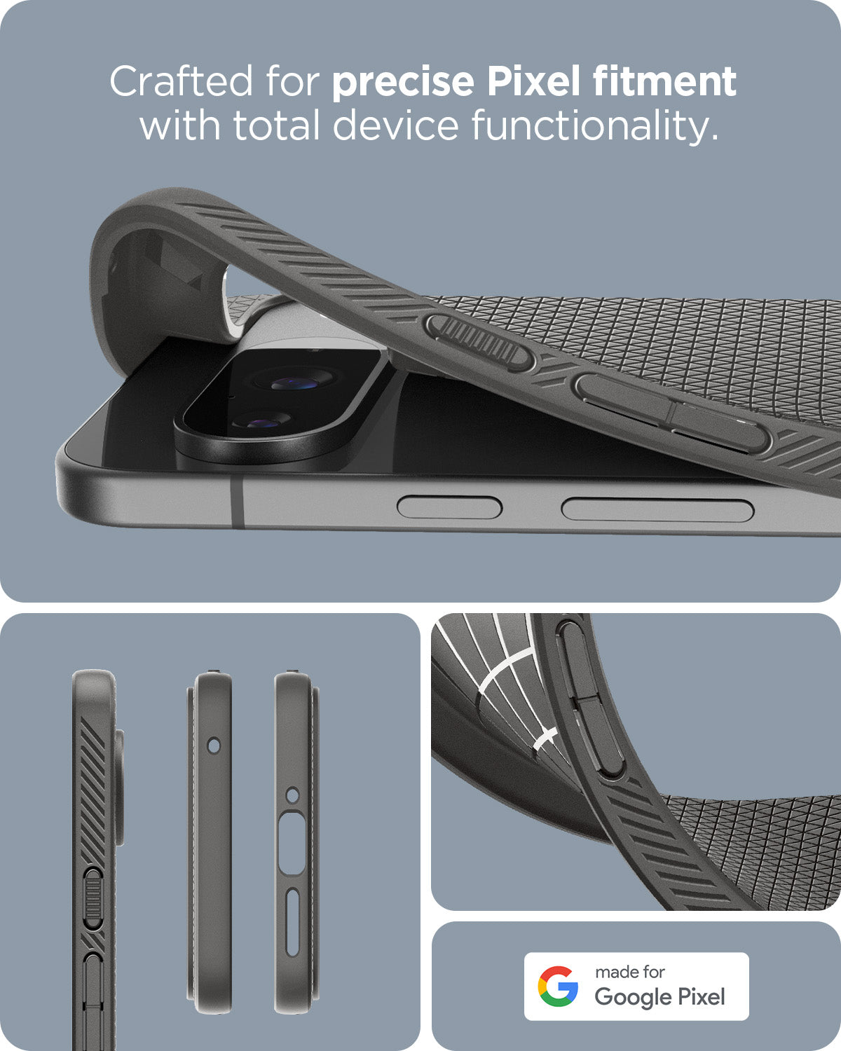 ACS07684 - Pixel 9 Pro Case Liquid Air in Marble Gray crafted for precise pixel fitment with total device functionality.