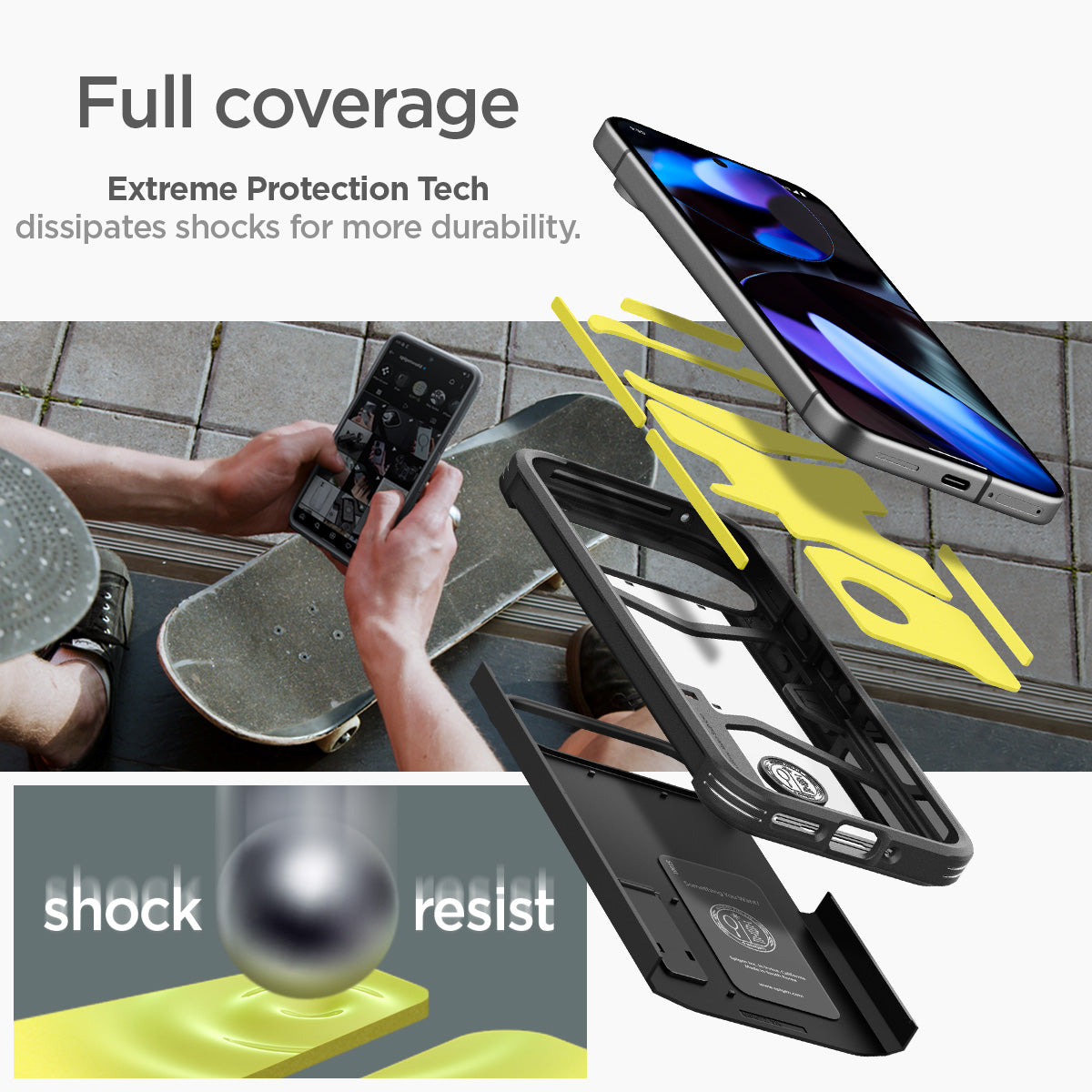ACS07692 - Pixel 9 Pro Case Tough Armor in Black Full coverage extreme protection tech dissipates shocks for more durability. Shock resist.