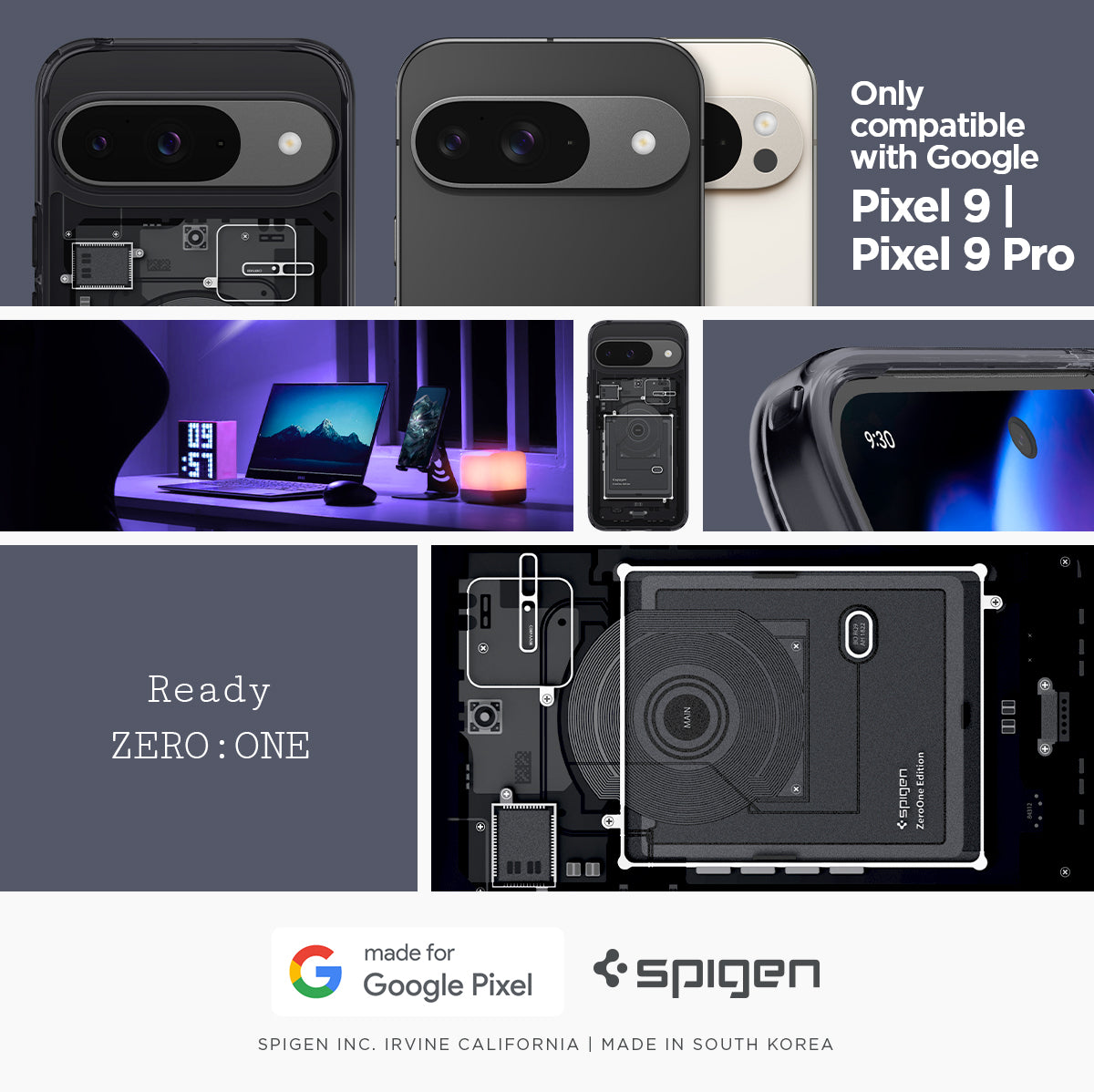 ACS07688 - Pixel 9 Pro Case Ultra Hybrid Zero One in Zero One  only compatible with Google Pixel 9 and Pixel 9 Pro.