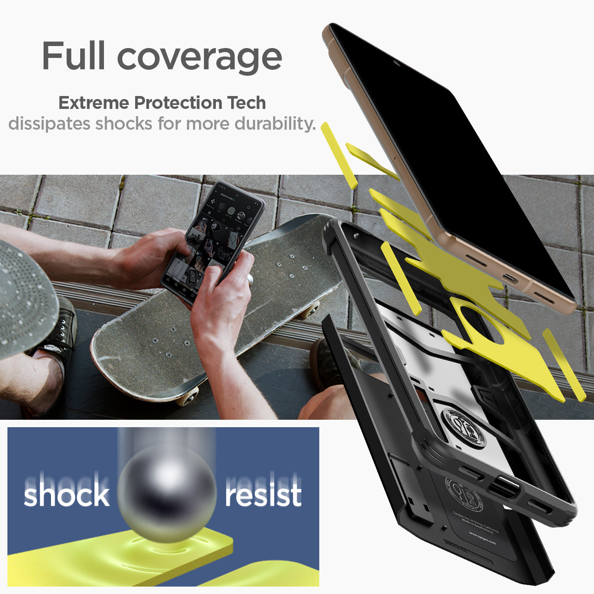 ACS04728 - Pixel 7 Pro Case Tough Armor in black Full coverage extreme protection tech dissipates shocks for more durability. Shock resist.
