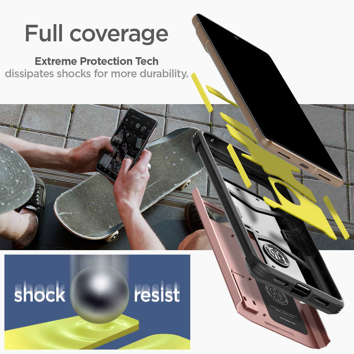 ACS04730 - Pixel 7 Pro Case Tough Armor in rose gold Full coverage extreme protection tech dissipates shocks for more durability. Shock resist.