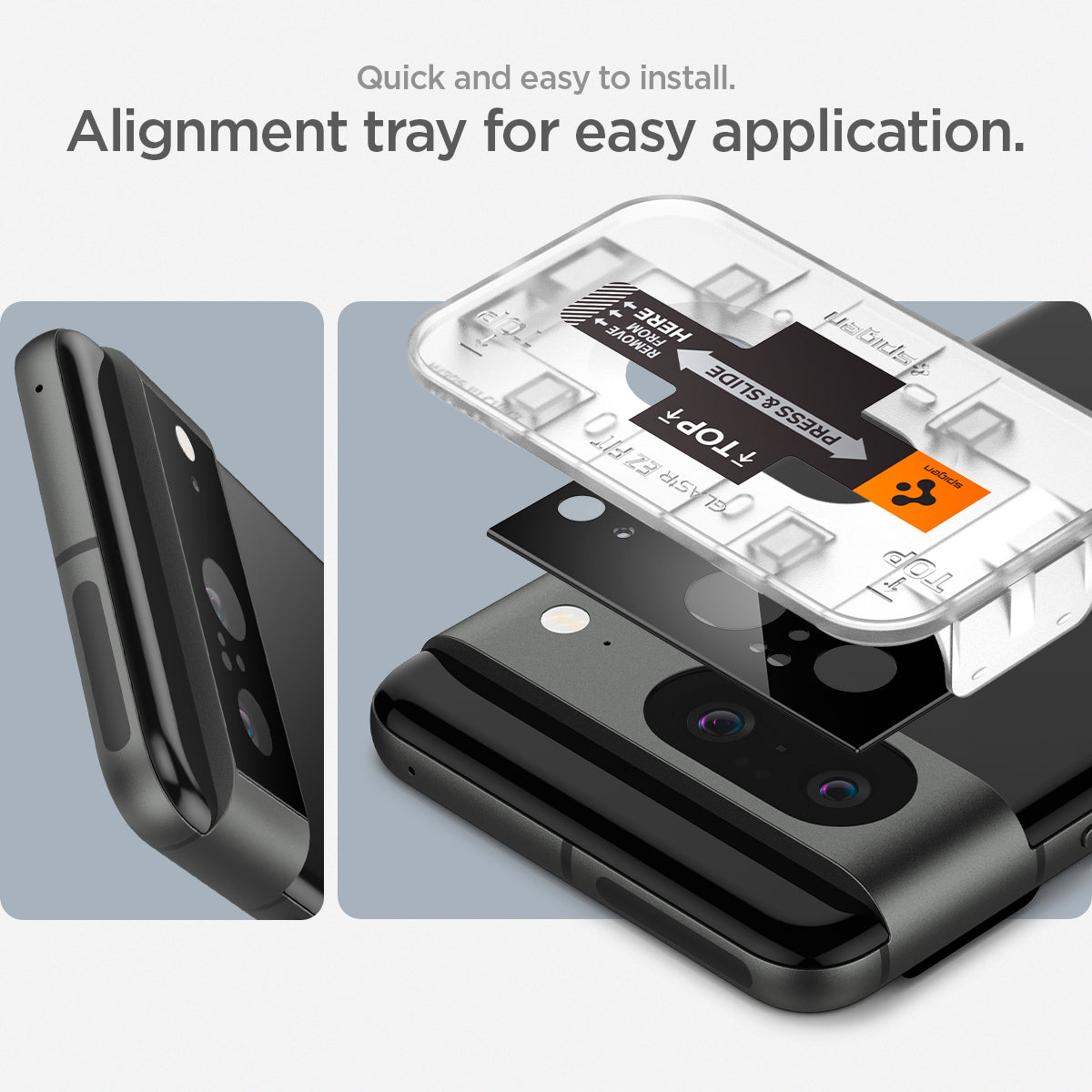 AGL06352 - Pixel 8 Optik Lens Protector quick and easy to install. Alignment tray for easy application.
