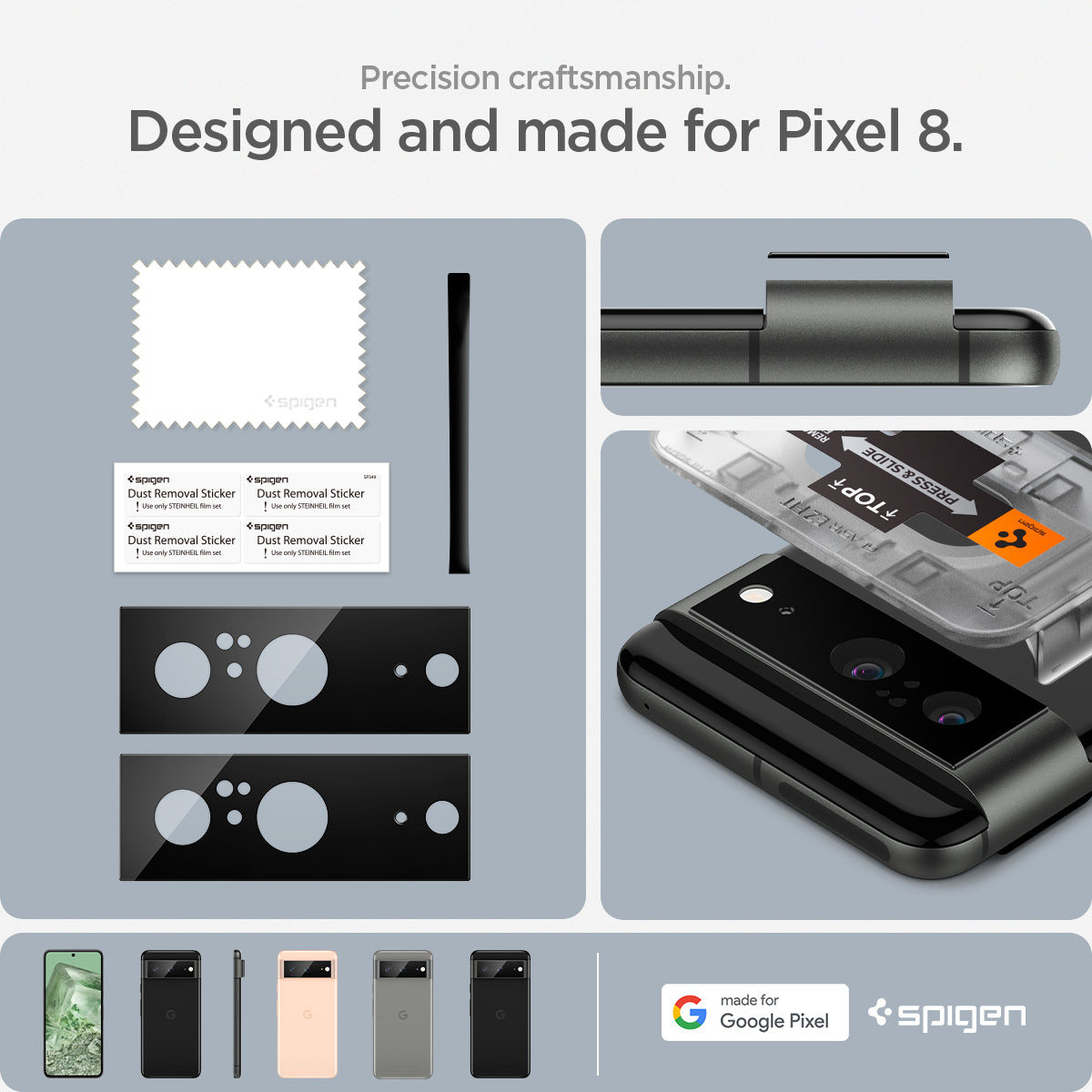 AGL06352 - Pixel 8 Optik Lens Protector made for google. Precision craftmanship designed and made for pixel 8.