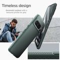 ACS06313 - Pixel 8 Pro Case Liquid Air in Abyss Green timeless design. geometric pattern with a textured profile for grip.