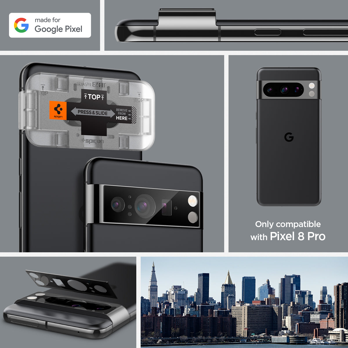 AGL06355 - Pixel 8 Pro Optik Lens Protector made for google pixel. only compatible with pixel 8 pro.