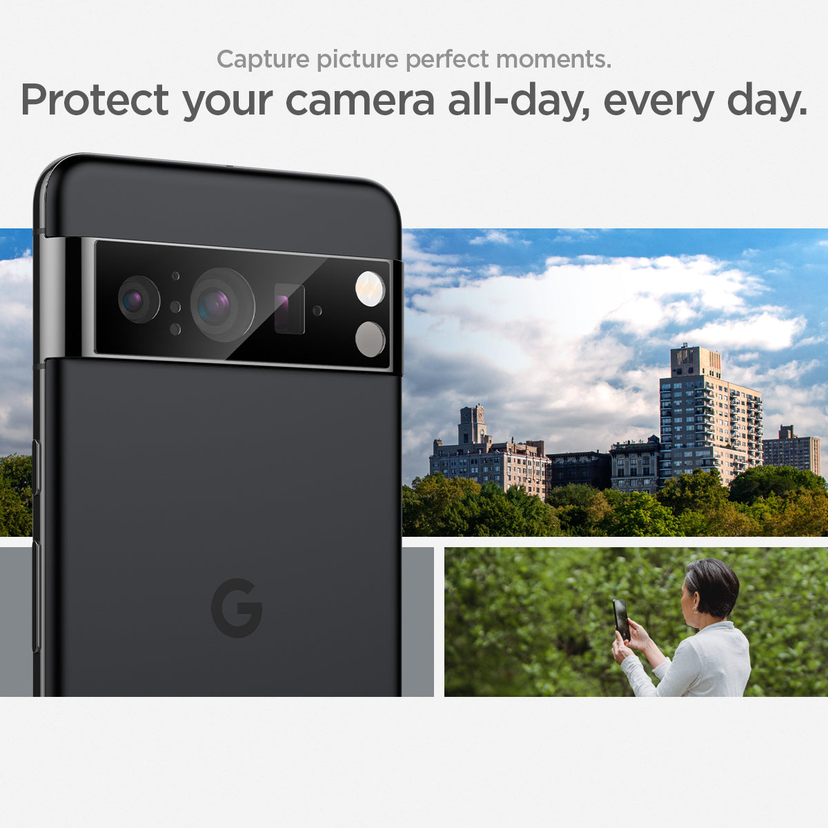 AGL06355 - Pixel 8 Pro Optik Lens Protector capture picture perfect moments. protect your camera all day every day.