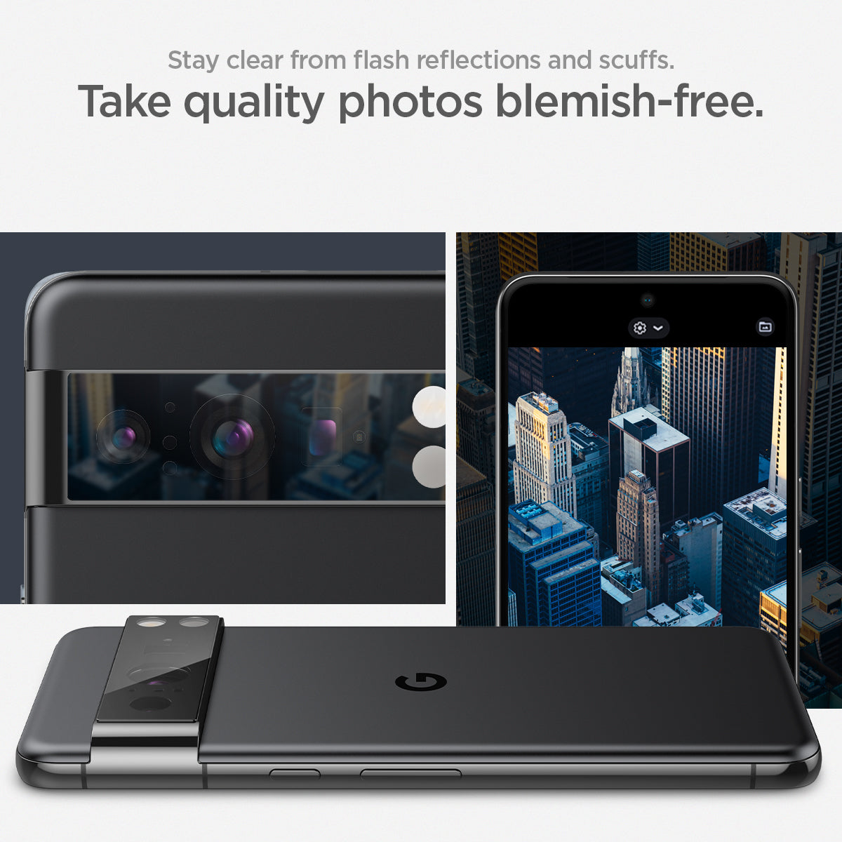 AGL06355 - Pixel 8 Pro Optik Lens Protector stay clear from flash reflections and scuffs. take quality photos blemish free.