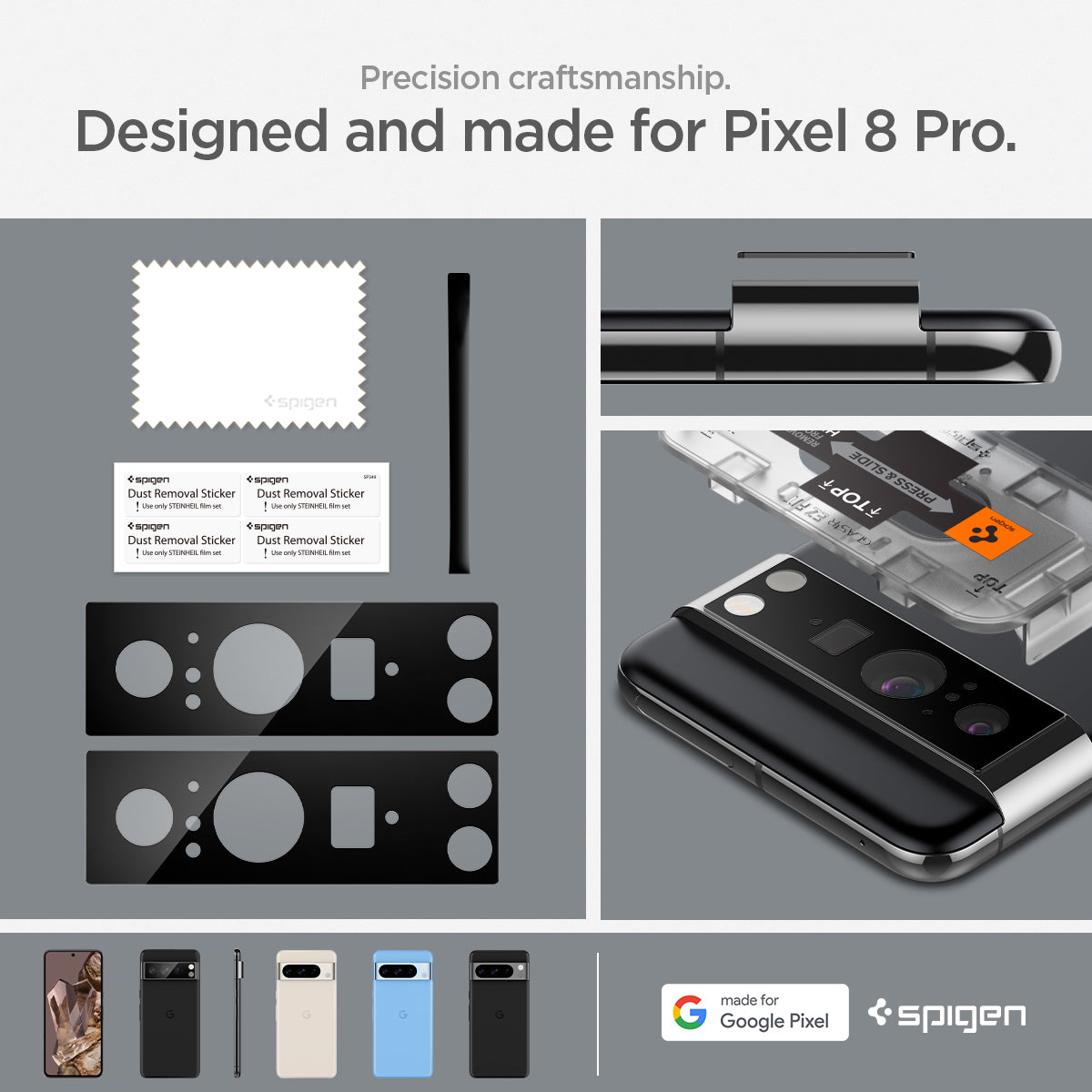 AGL06355 - Pixel 8 Pro Optik Lens Protector made for google. Precision craftmanship designed and made for pixel 8 pro.