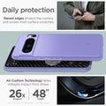 ACS06329 - Pixel 8 Pro Case Thin Fit in awesome violet daily protection raised edges protect the camera and screen from surface scratches. Air cushion technology helps mitigate impact from drops.
