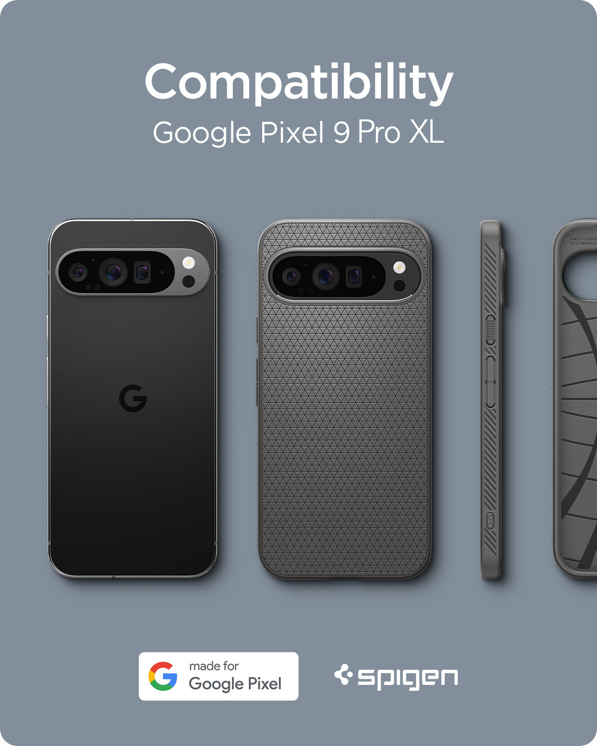ACS07718 - Pixel 9 Pro XL Case Liquid Air in Marble Gray compatible with Google Pixel 9 pro XL.