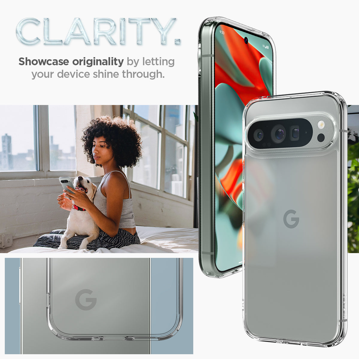 ACS08934 - Pixel 9 Pro XL Case Ultra Hybrid in Crystal Clear clarity. Showcase originality by letting your device shine through.