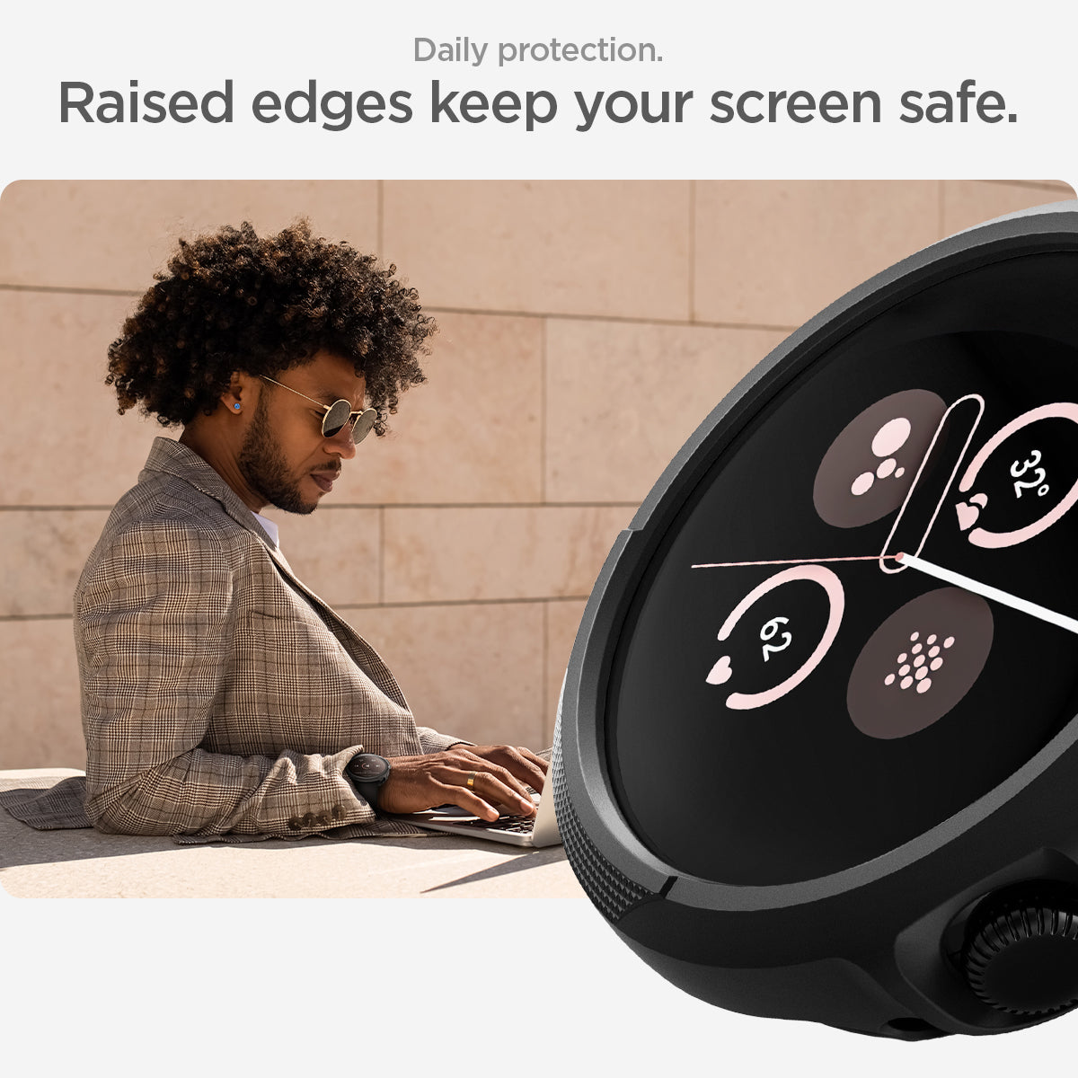 ACS07598 - Pixel Watch 3 (45mm) Case Liquid Air in Matte Black