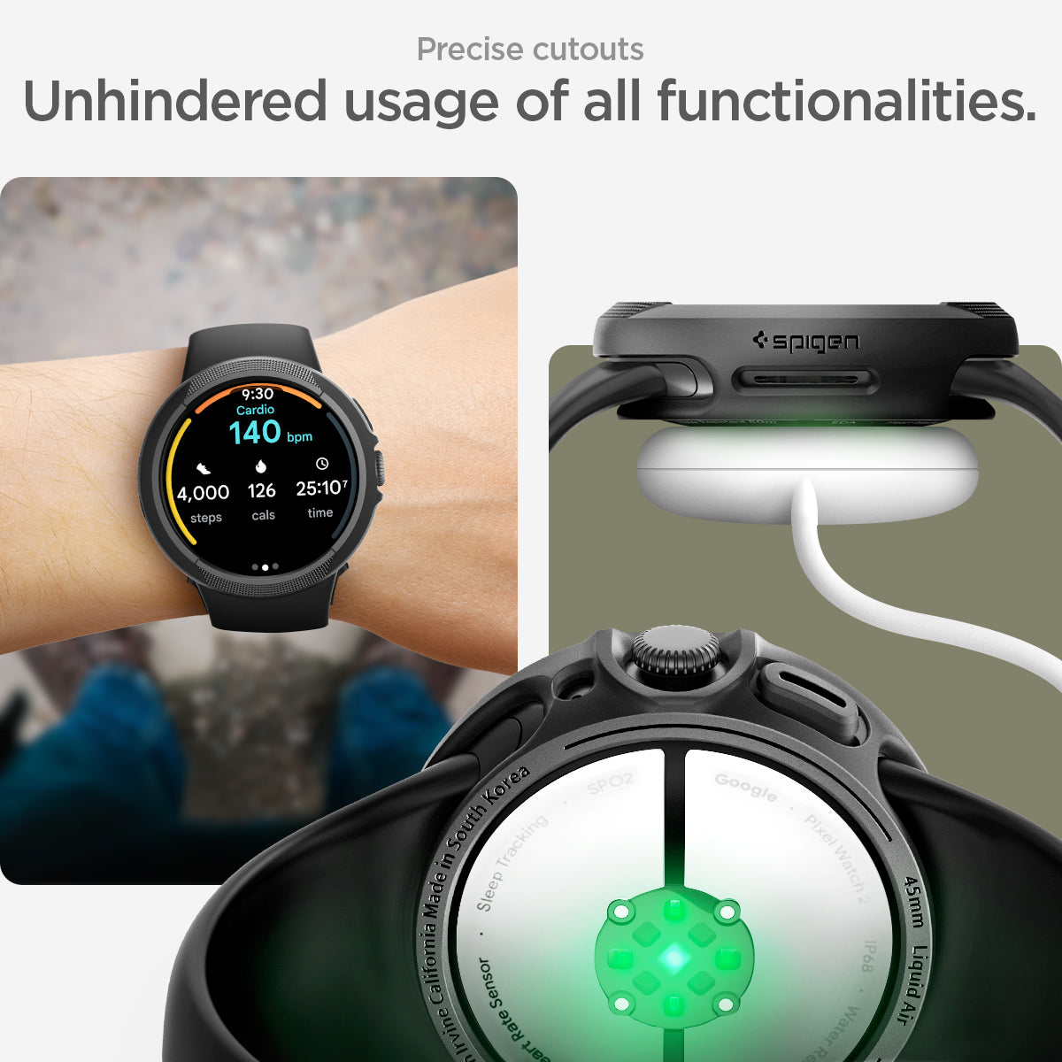 ACS07598 - Pixel Watch 3 (45mm) Case Liquid Air in Matte Black