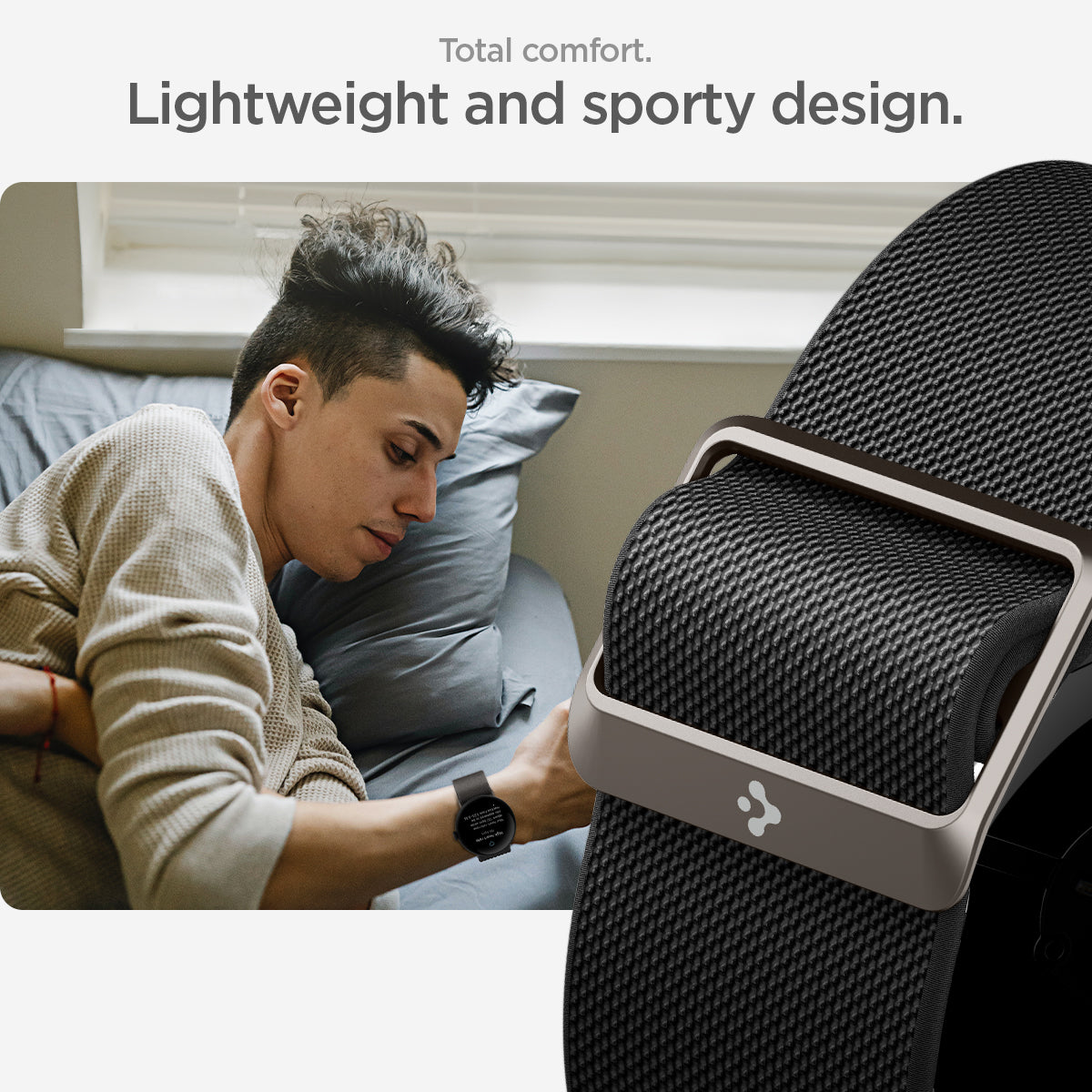 AMP07601 - Pixel Watch 3 (45mm) Case Lite Fit in Black total comfort. lightweight and sporty design.