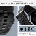 AMP07600 - Pixel Watch 5 (45mm) Rugged Band Matte Black made for comfort. sturdy yet flexible bands for comfort.