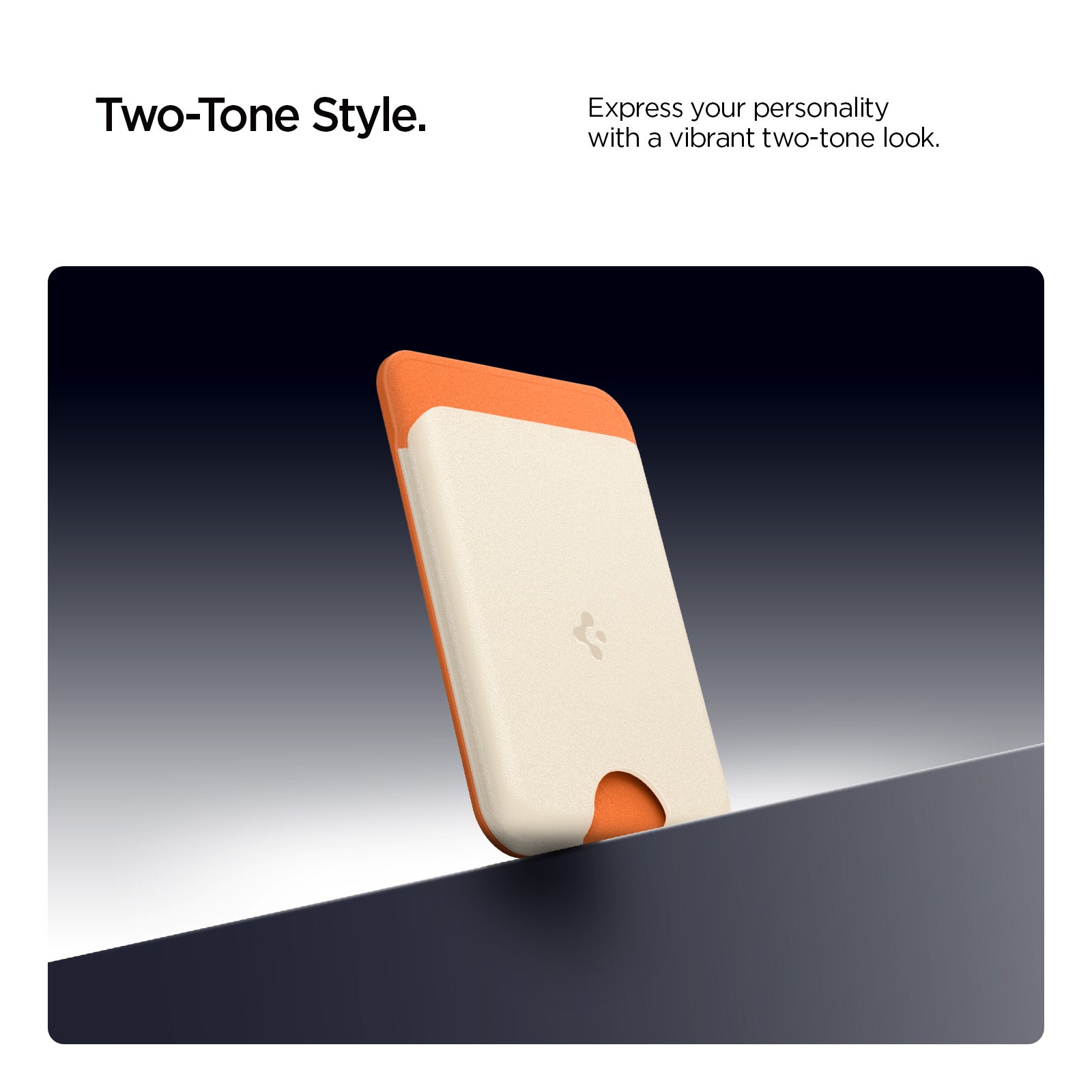 AFA11341 - MagSafe Card Holder Nano Pop (Mag Fit) in Orange Beige showing  two-tone style.