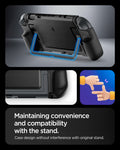 ACS09310 - Nintendo Switch 2 Case Dual Grip in Black showing maintaining convenience and compactivity with stand. Case design without interference with original stand 