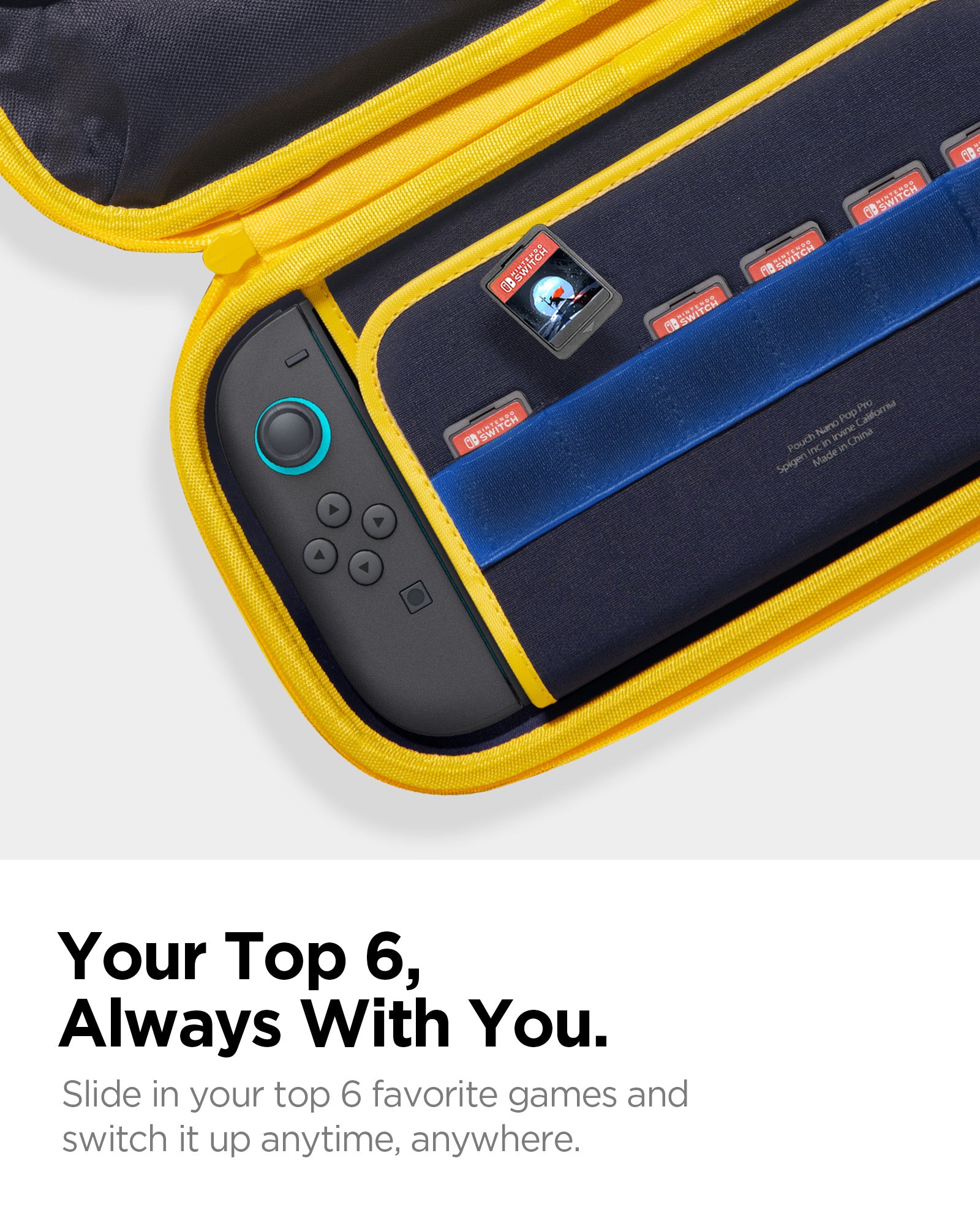AGP09565 - Nintendo Switch 2 Nano Pop Pro Blueberry Navy showing your top 6, always with you. Slide in your top 6 favorite games and switch it up anytime, anywhere