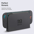AGL09111 - Nintendo Switch 2 GLAS.tR EZ Fit in Clear showing the perfect fitment. Seamless docking without any trouble