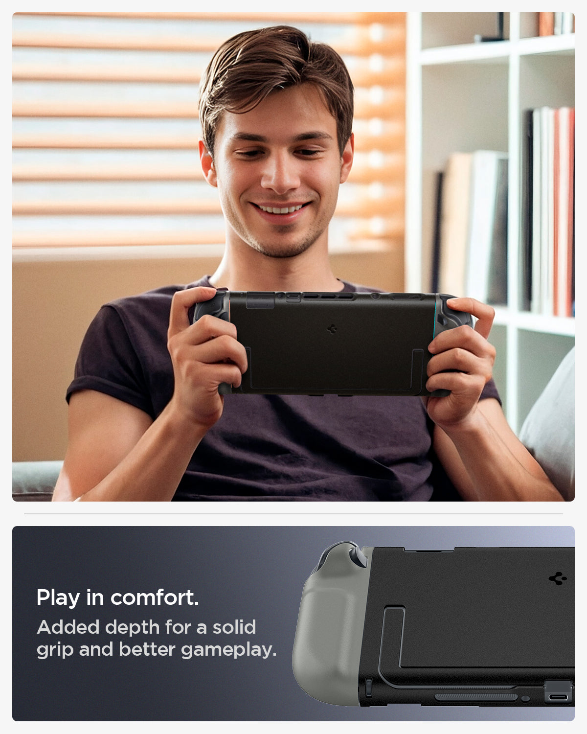 ACS10206 - Nintendo Switch 2 Case Nano Pop in Black Sesame added depth for a solid grip and better gameplay. Play in comfort.