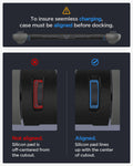 ACS10206 - Nintendo Switch 2 Case Nano Pop in Black Sesame to insure seemless charging case must be aligned before docking. not aligned. Silicon pad is off centered from the cutout. Aligned. Silicon pad lines up with the center of cutout.
