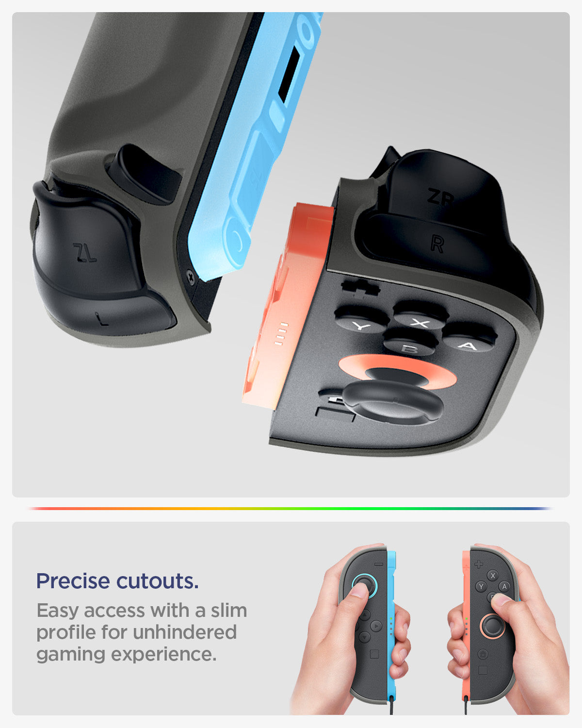 ACS10206 - Nintendo Switch 2 Case Nano Pop in Black Sesame showing precise cutouts. easy access with a slim profile for unhindered gaming experience