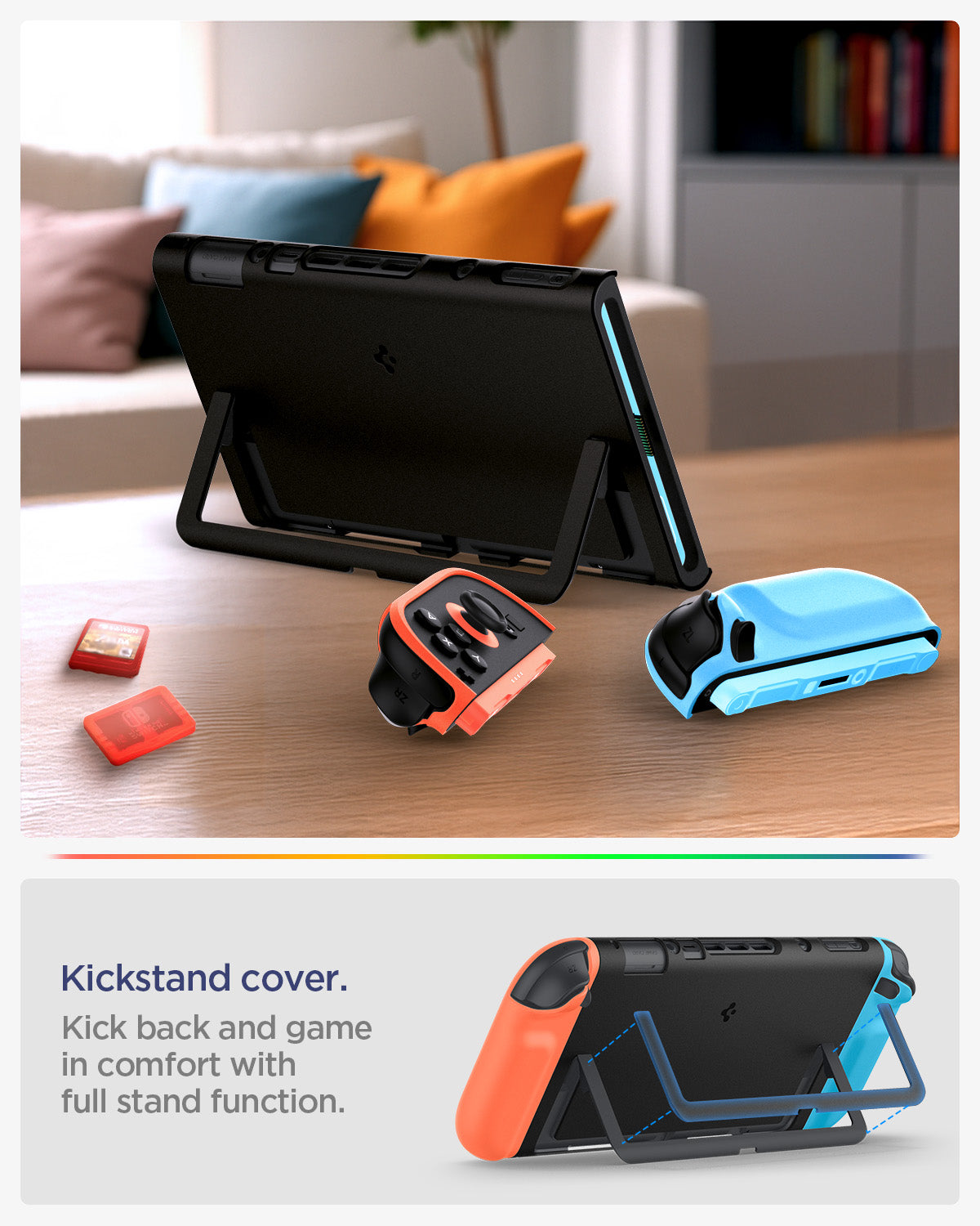 ACS10207 - Nintendo Switch 2 Case Nano Pop in Special Edition showing kickstand cover. kick back and game in comfort with full stand function