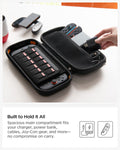 AGP09475 - Nintendo Switch 2 Rugged Armor Pro Pouch in Black showing the built to hold it all. Spacious main compartment fits your charger, power bank, cable, Joy-Con gear, and more no compromise on carry