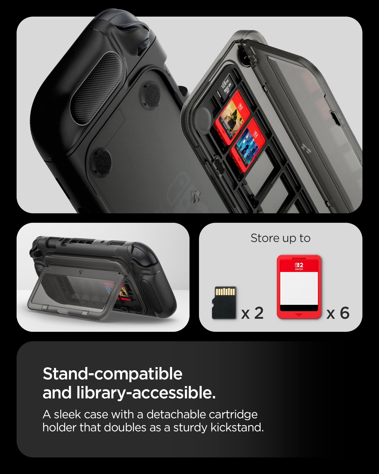 ACS09288 - Nintendo Switch 2 Snap Switch showing stand compatible and library accessible