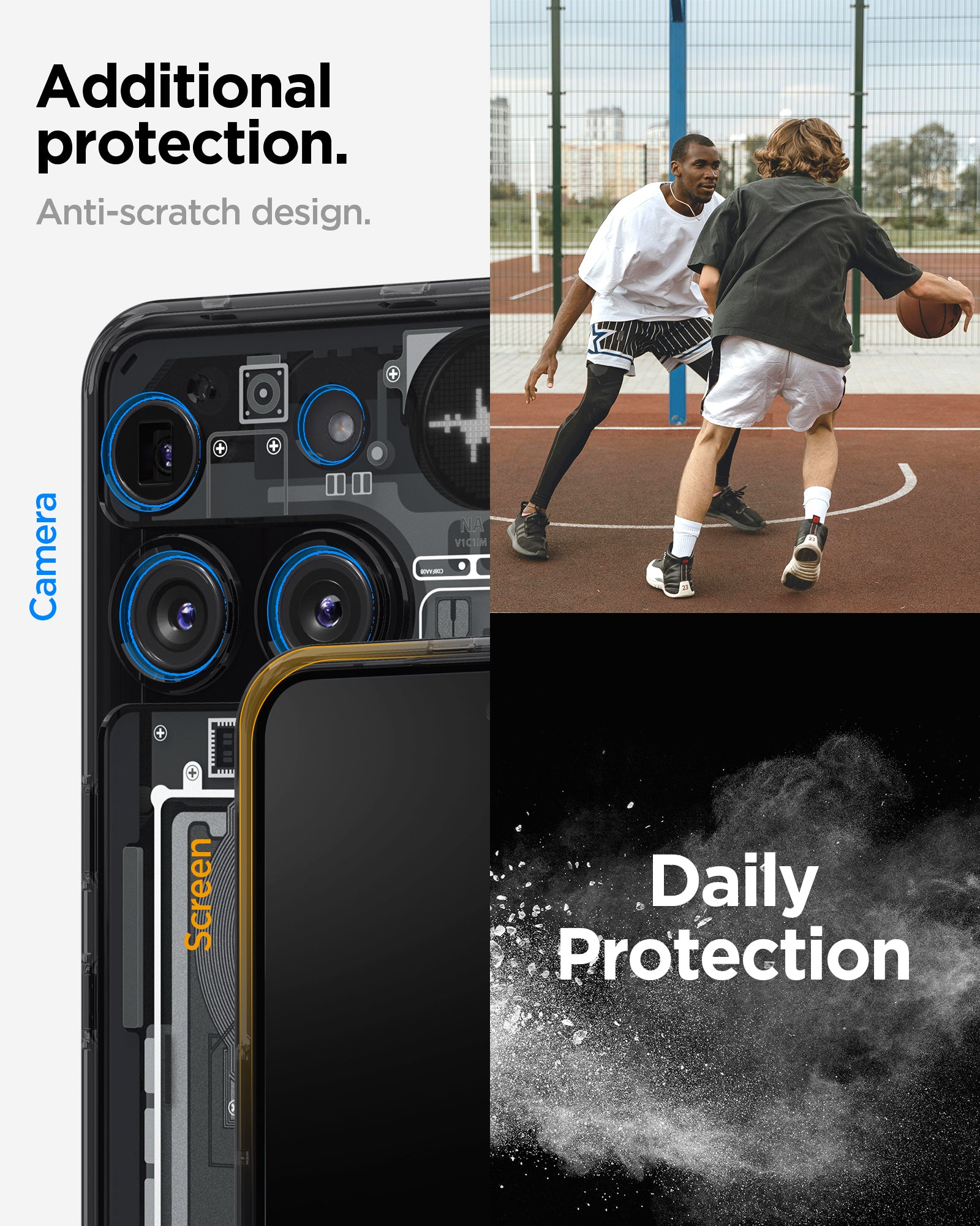ACS08568 - Nothing Phone 3 Ultra Hybrid Zero One showing the additional protection. Anti-scratch design. 